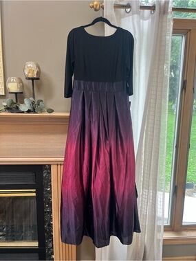 SLNY Black Bodice with Burgundy to Purple Ombre full length gown